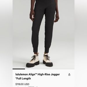 LULULEMON ALIGN HIGH RISE JOGGER - SIZE 8 - PERFECT CONDITION